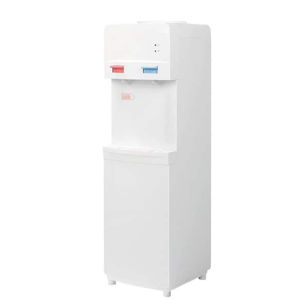 Amucolo 3-5 Gal. Top Loading Quiet Hot and Cold Water Dispenser Cooler with Child Safety Lock, ETL Listed