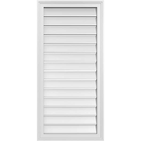 Ekena Millwork 20" x 42" Vertical Surface Mount PVC Gable Vent: Functional with Brickmould Frame