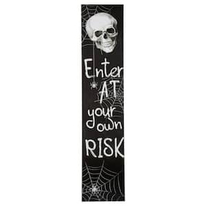 36 in. Enter at Your Own Risk Wooden Halloween Porch Board Sign Decoration