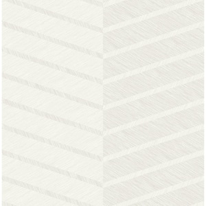 Aspen White Chevron White Paper Strippable Roll (Covers 56.4 sq. ft.)