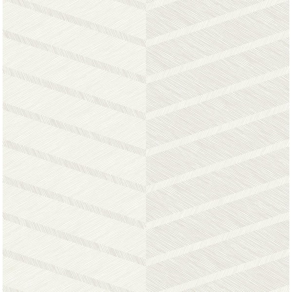 SCOTT LIVING Aspen White Chevron White Wallpaper Sample
