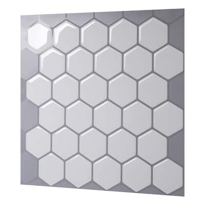 HomeyStyle Peel and Stick Tile Backsplash for Kitchen Wall Decor Self-Adhesive Aluminum Surface Mosaic Tiles Sticker,Hexagonal Honeycomb 12x12 x 5 Tiles 