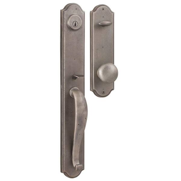 Weslock Molten Bronze Single Cylinder Weathered Pewter Wiltshire Handleset with Wexford Knob