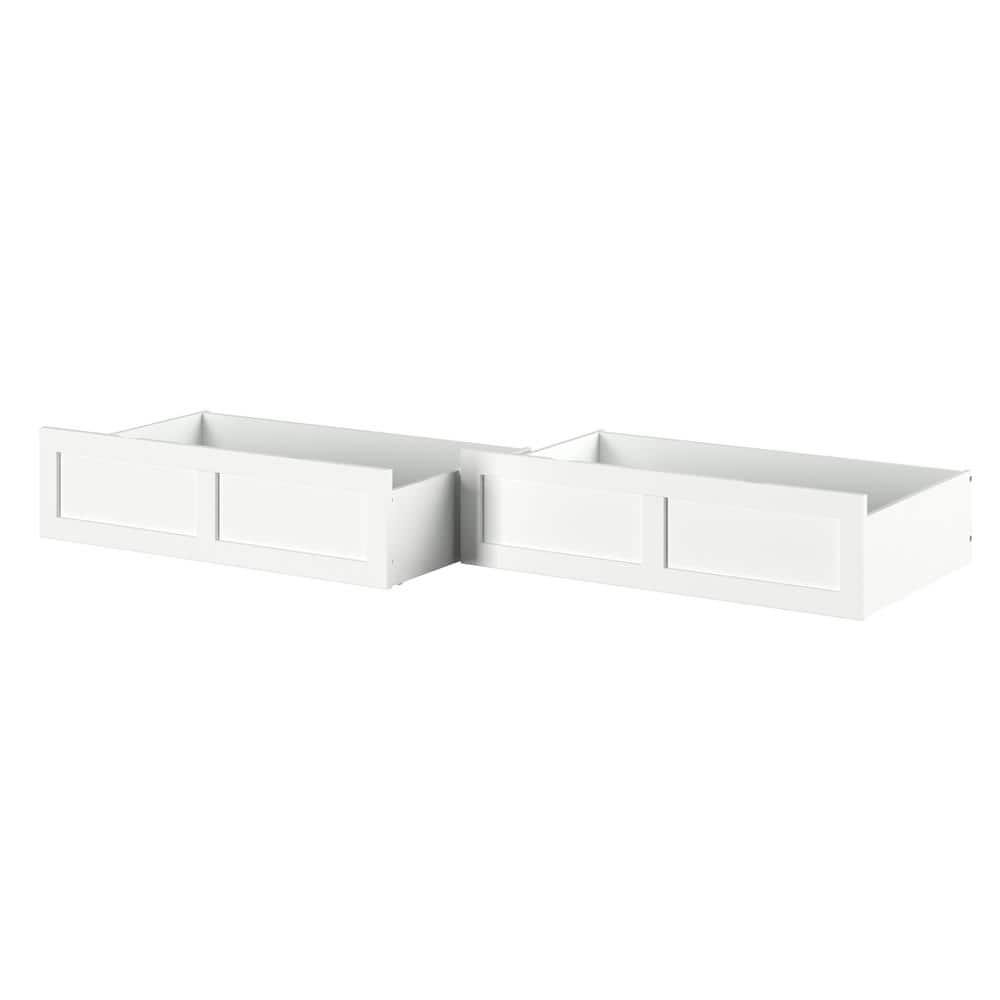 White Queen Size Underbed Storage Drawers with Rollers