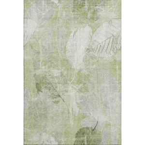 Mayfield Premium Machine Washable Abstract AMF1850 Aloe 8 ft. x 10 ft. Area Rug