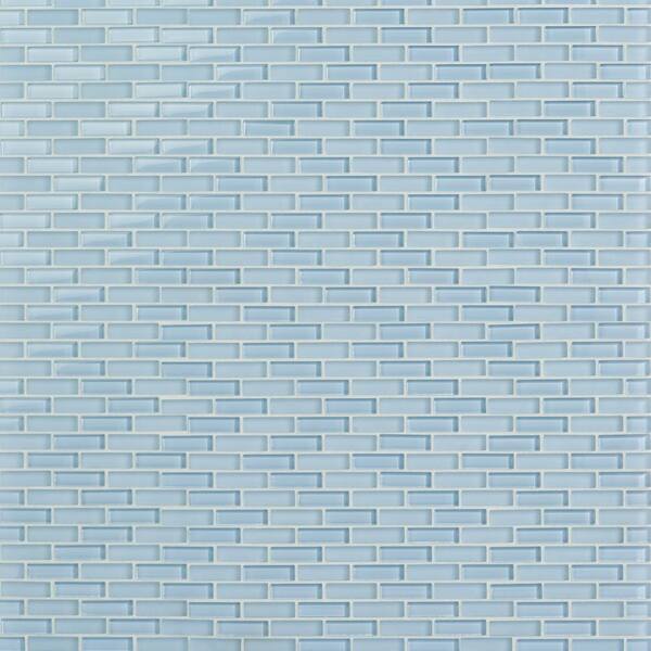 Ivy Hill Tile Contempo Blue Gray Brick Pattern Glass Mosaic Floor and Wall Tile - 3 in. x 6 in. x 8 mm Tile Sample
