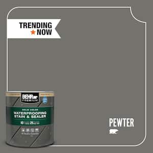 1 qt. #SC-131 Pewter Solid Color Waterproofing Exterior Wood Stain and Sealer