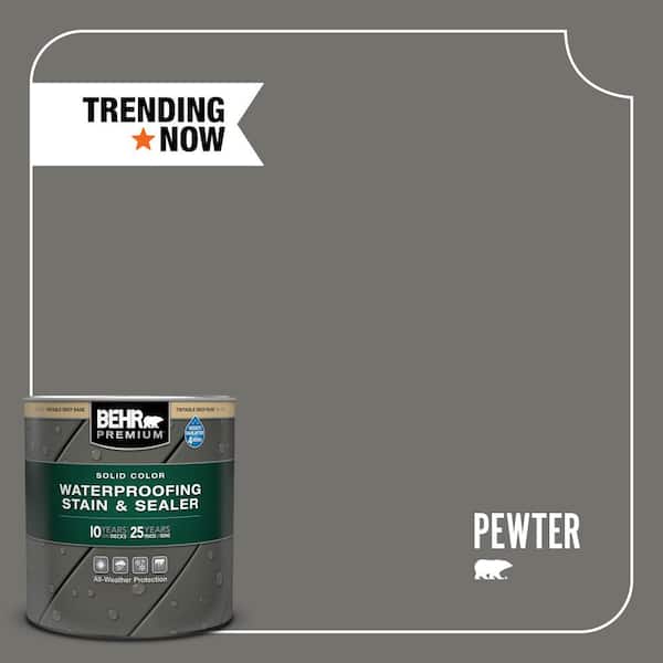 BEHR PREMIUM 1 qt. #SC-131 Pewter Solid Color Waterproofing Exterior Wood Stain and Sealer