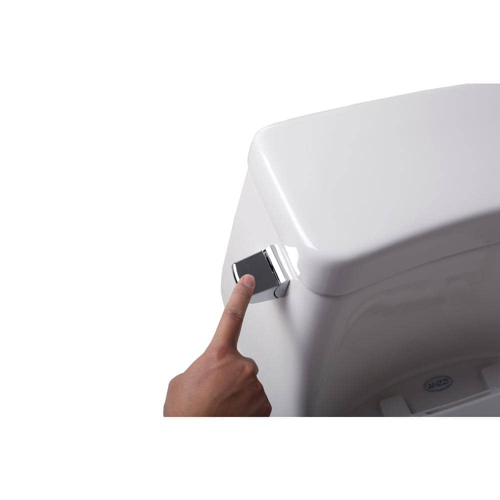 Zeus White Vitreous China Elongated One-Piece Toilet with Dual Flush