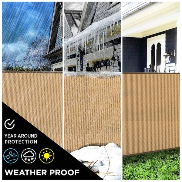 BOEN 6-ft H x 20-ft W Beige Polyethelene Chain Link Fence Screen