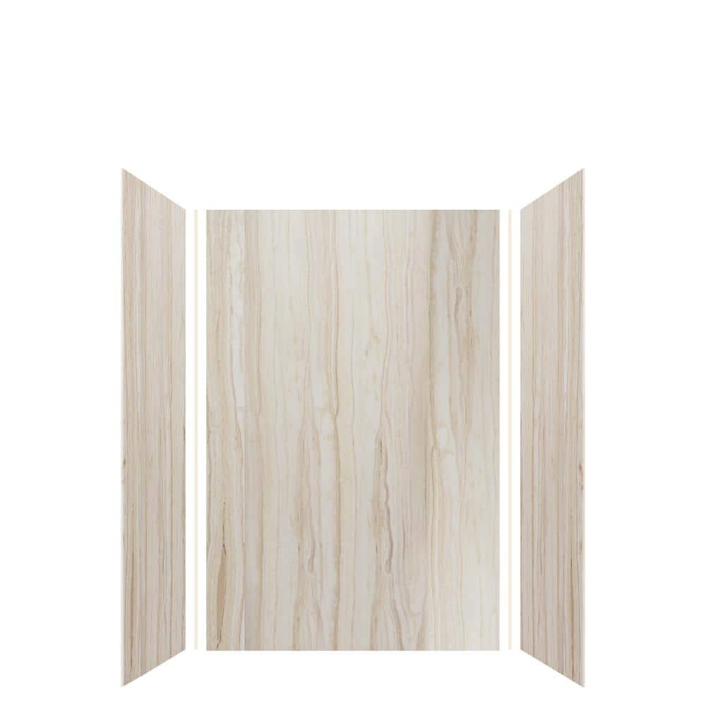 Sorento Beige Composite Solid Surface Shower Wall Kit, 36" x 48" x 72"