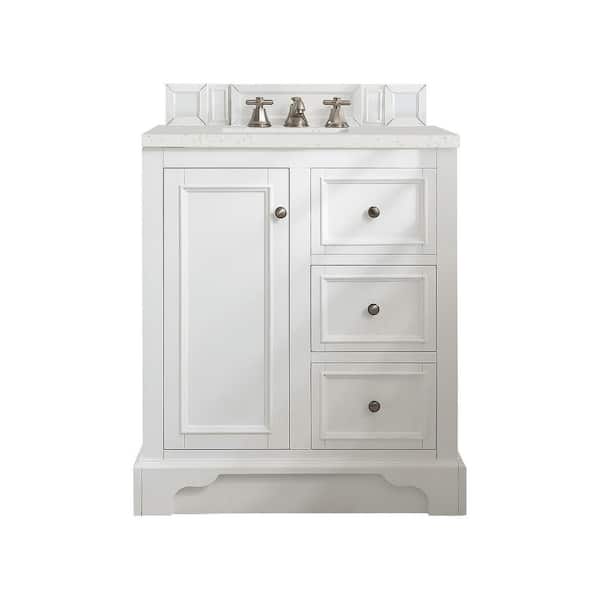 De Soto 31.3 in. W x 23.5 in. D x 36.3 in. H Single Bathroom Vanity in Bright White with Lime Delight Quartz Top
