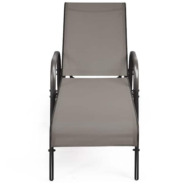 brown metal lounge chairs