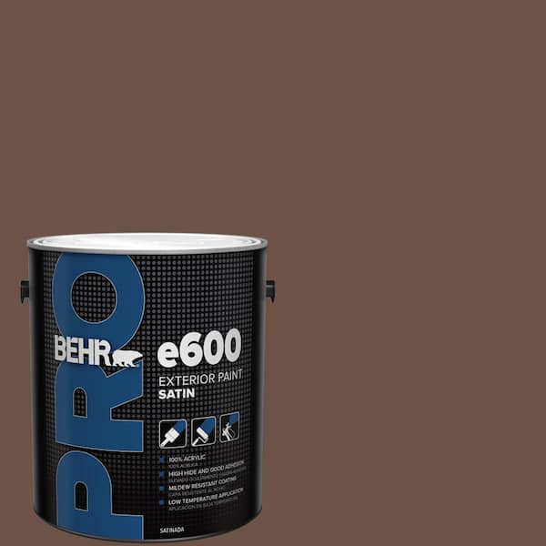 BEHR PRO 1 gal. #MQ2-05A Authentic Brown Satin Exterior Paint