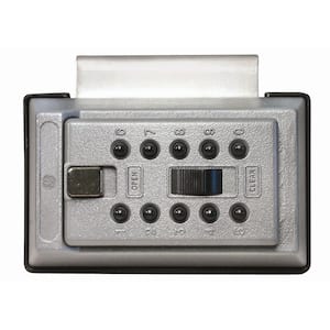 Portable Over-The-Door Mount Box with Pushbutton Combination Lock, ​Titanium