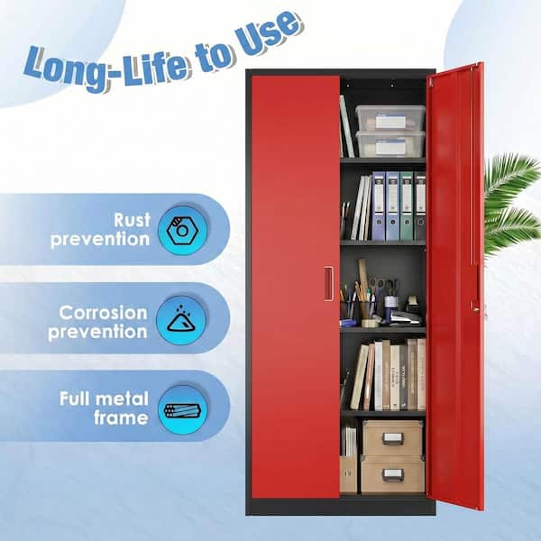 Hephastu 32 in. W x 71 in. H x 16 in. D Lockable Metal Storage