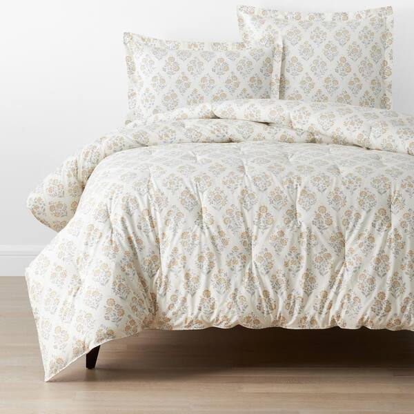 The Company Store Company Cotton Mariel Bouquet Gold Queen Cotton Percale Comforter