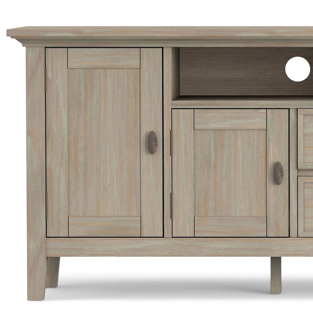 Redmond Distressed Grey Solid Wood 72" TV Media Stand