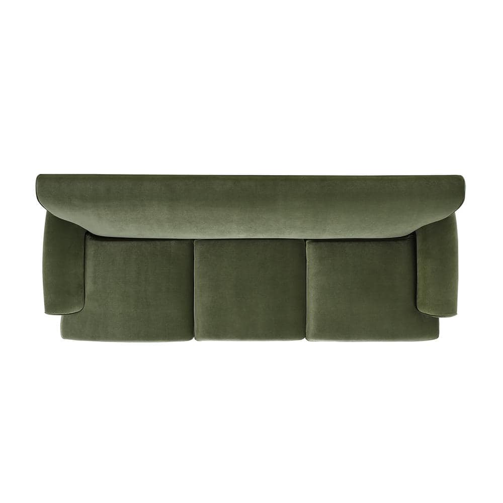 Alana 88" Olive Green Velvet Lawson Sofa with Removable Cushions
