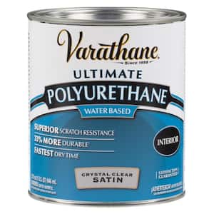 1 qt. Clear Satin Water-Based Interior Polyurethane (2-Pack)