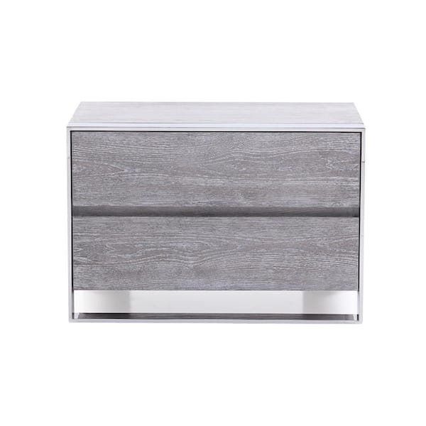 MR MODREST Arlene Modern Grey Elm 2 Drawers 28 in. W Nightstand