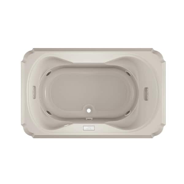 JACUZZI MARINEO 66 in. x 42 in. Rectangular Whirlpool Bathtub with Center Drain in Oyster