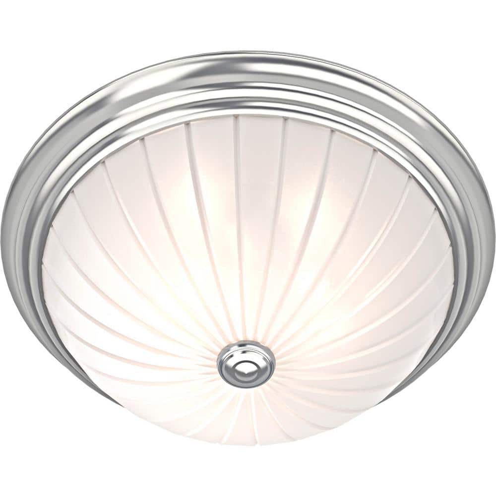 Brushed Nickel Frosted Glass Dome Flush Mount Light