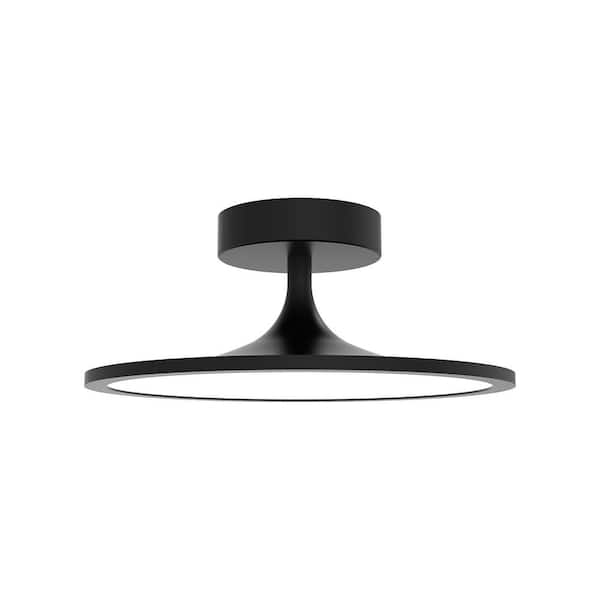 ALORA MOOD Issa 12 in. 1-Light 20-Watt Matte Black Integrated LED Semi-Flush Mount