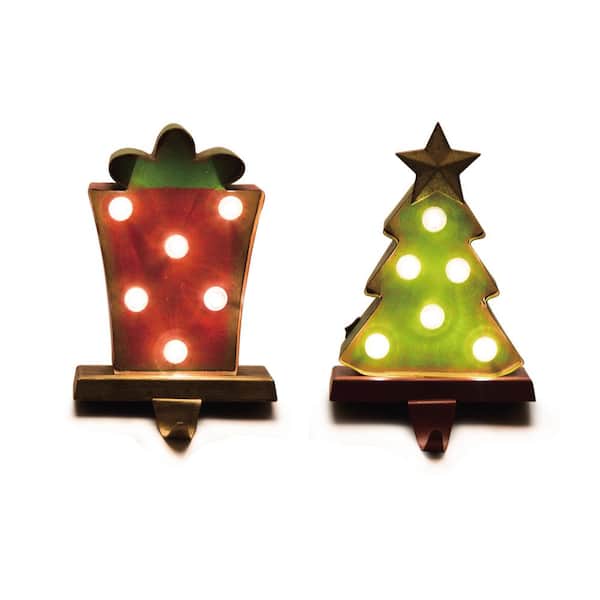 Glitzhome 4 92 In L X 3 54 W 7 48 H Marquee Led Tree And Gift Box Stocking Holder Set Of 2 2005000010 - Stocking Holder Decorative Box Home Depot Glitzhome 4 92 In L X 3 54 W 7 48 H Marquee Led Tree And Gift Box Stocking Holder Set Of 2 2005000010 - Stocking Holder Decorative Box Home Depot