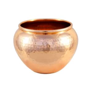 100% Pure Hammered Copper Planter (5.5 in. x 5 in.) Round Decorative Metal Pot For Succulents, Cactus, Plants, & Flowers