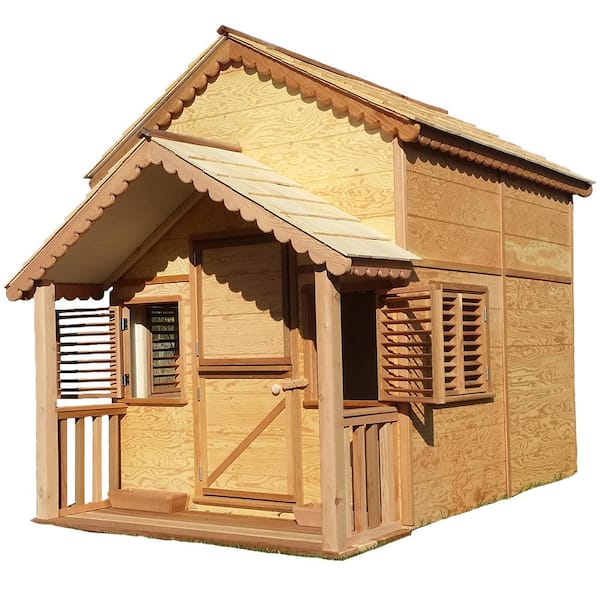 Canadian Playhouse Factory 10 ft. x 6 ft. Little Alexandra Cottage Playhouse with Loft and Covered Front Porch
