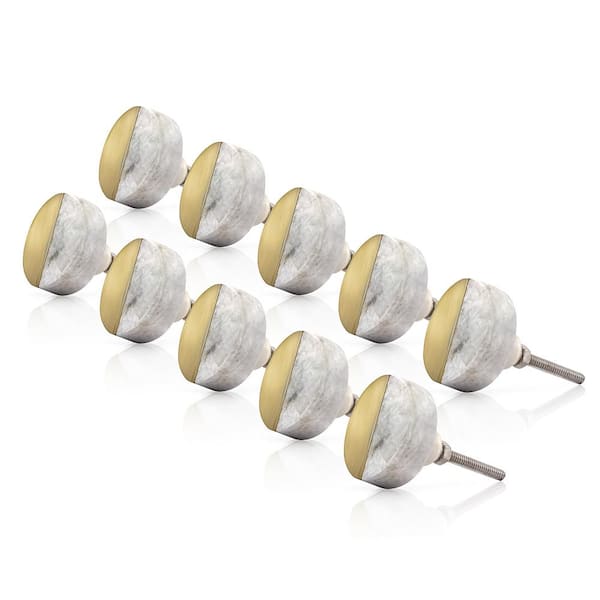 Mascot Hardware Stamford 1-1/2 in. White Round Cabinet Knob (10-Pack)