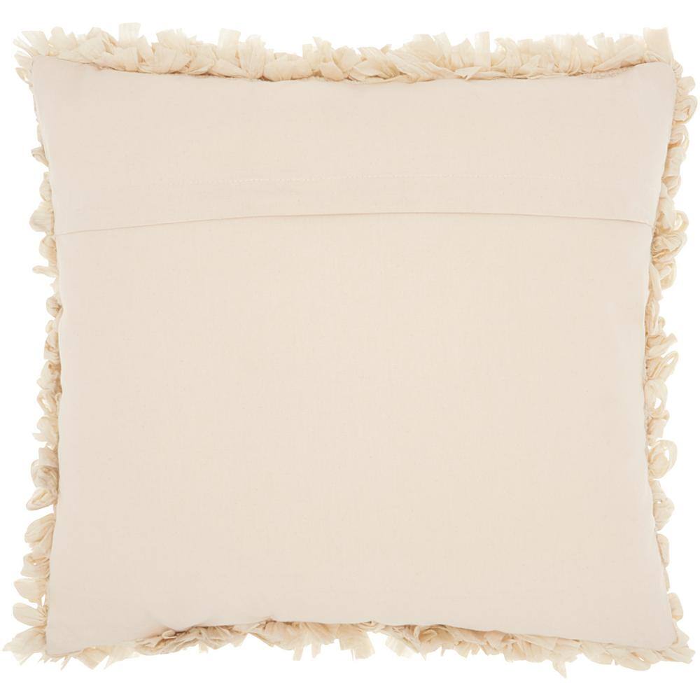 Beige Shaggy Square Kids Decorative Throw Pillow
