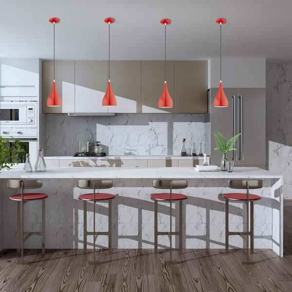 red kitchen lights