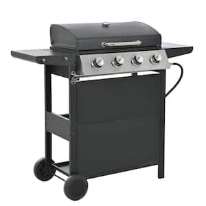Propane Grill 4 Burner Barbecue Grill Stainless Steel Gas Grill in Black