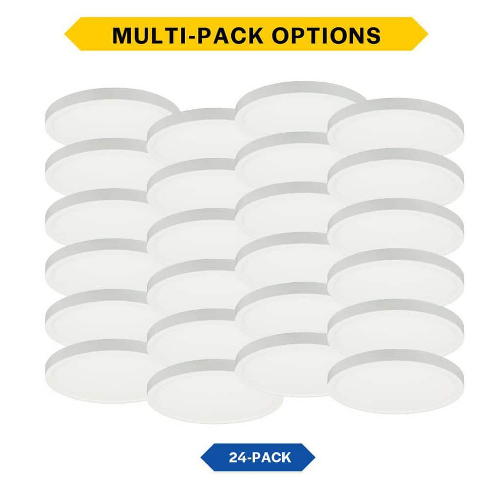 7 in. Surface Mount Disk Adjustable CCT IC Rated Dimmable Indoor Outdoor Integrated LED Recessed Trim 24-Pack price history on PriceWatchPro