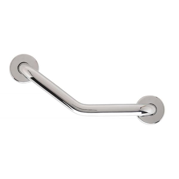 CSI Bathware 12 in. x 12 in. Boomerang Shaped Grab Bar in Polished ...