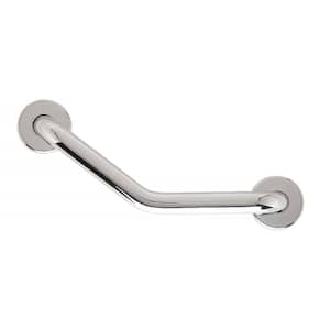 16 in. x 16 in. Boomerang Shaped Grab Bar in Polished Stainless