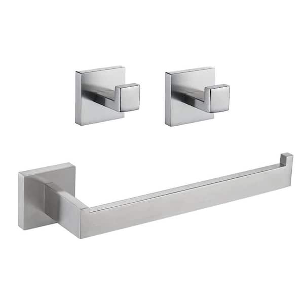 ATKING Wall Mounted 3 -Piece Bath Hardware Set Towel Holder Set Towel Hooks with Mounting Hardware in Brushed Nickel