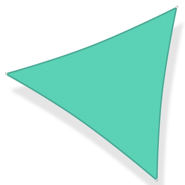 Artpuch 20 ft. x 20 ft. x 20 ft. 185 GSM Turquoise Equilteral Triangle UV Block Sun Shade Sail for Yard and Swimming Pool etc.