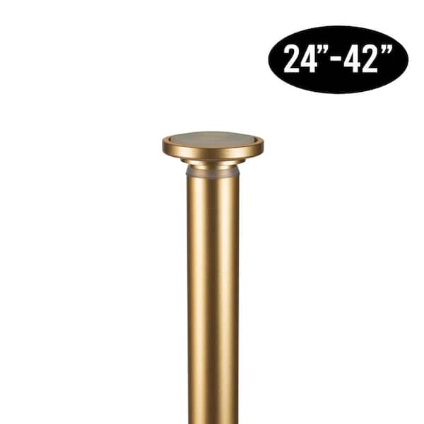 Home Details 24 In 42 Adjustable, Brushed Gold Straight Shower Curtain Rod