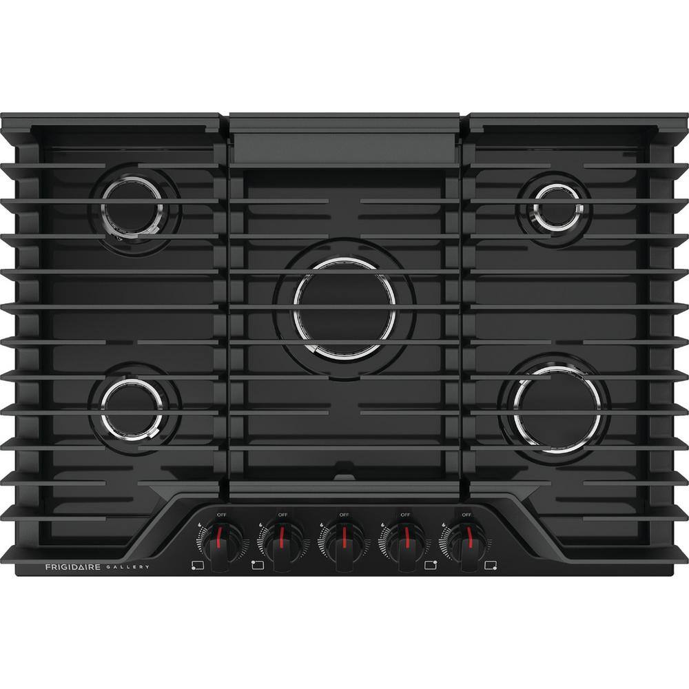 Frigidaire Black 30" 5-Burner Propane Gas Cooktop with LED Knobs