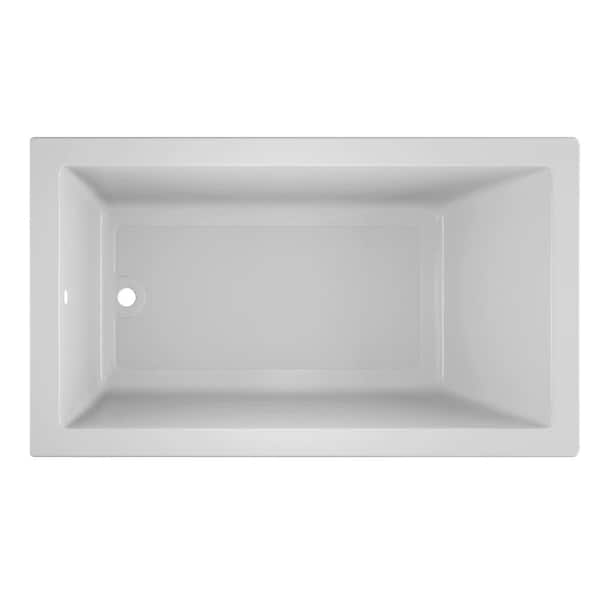 JACUZZI SOLNA 72 in. x 42 in. Rectangular Soaking Bathtub with Reversible Drain in White