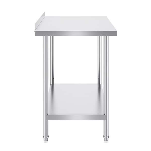 SVOPES 24 x 36 x 36 in. Stainless Steel Work Table, Heavy Duty Commercial Kitchen Prep Table with Adjustable Height