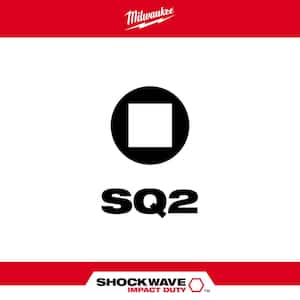 SHOCKWAVE Impact Duty 2 in. Square #2 Alloy Steel Screw Driver Bit (2-Pack)
