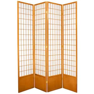 7 ft. Honey 4-Panel Room Divider