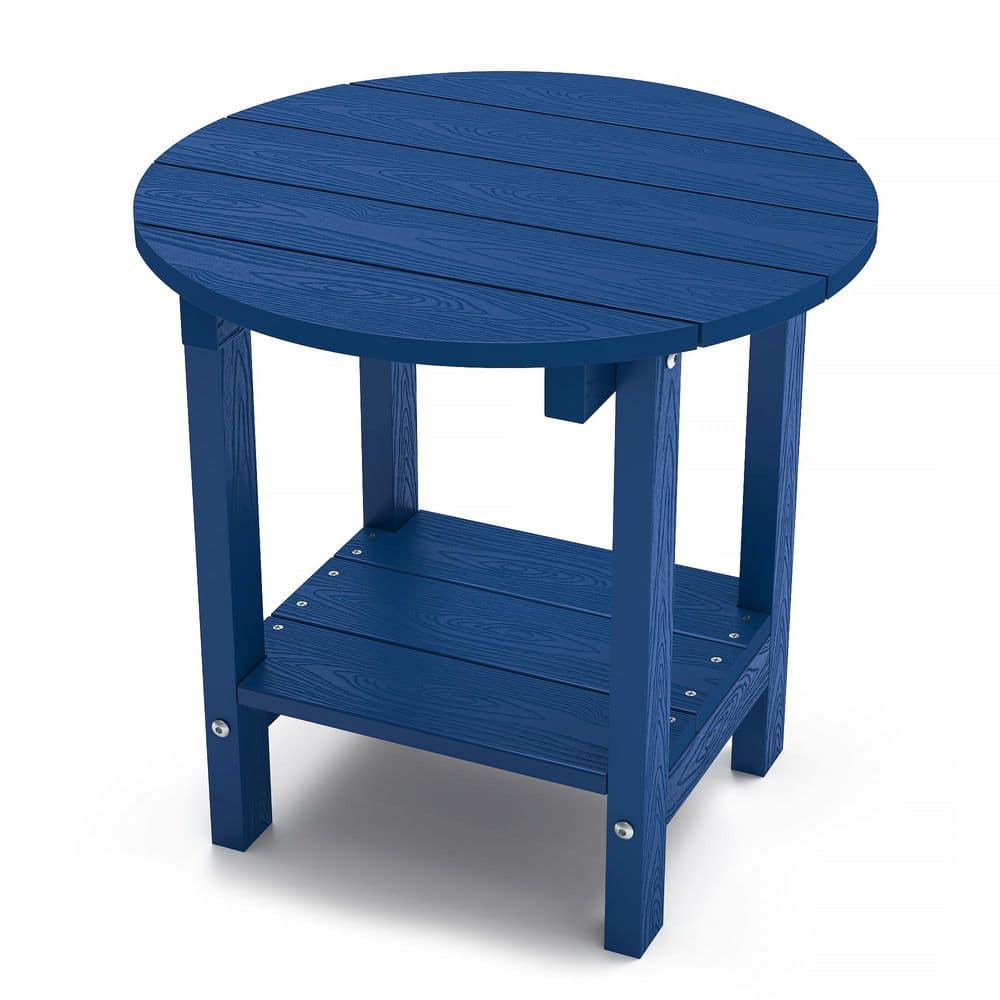 17-5/8 in. H Navy Round Plastic Outdoor Patio Adirondack Side Table price history on PriceWatchPro