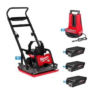 MX FUEL Lithium-Ion Cordless Plate Compactor with (3) HD 12.0 Batteries and Super Charger