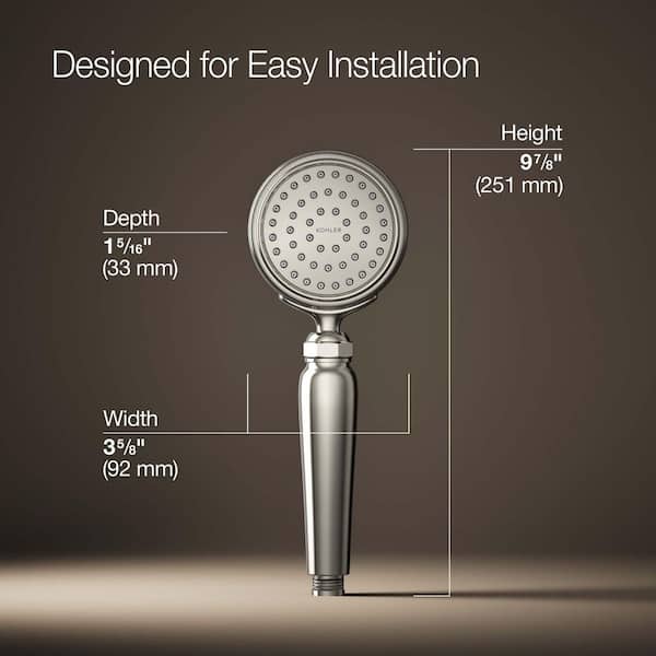 KOHLER Artifacts 1-Spray Wall Mount Handheld Shower Head with 2.5 GPM in Vibrant Polished Nickel