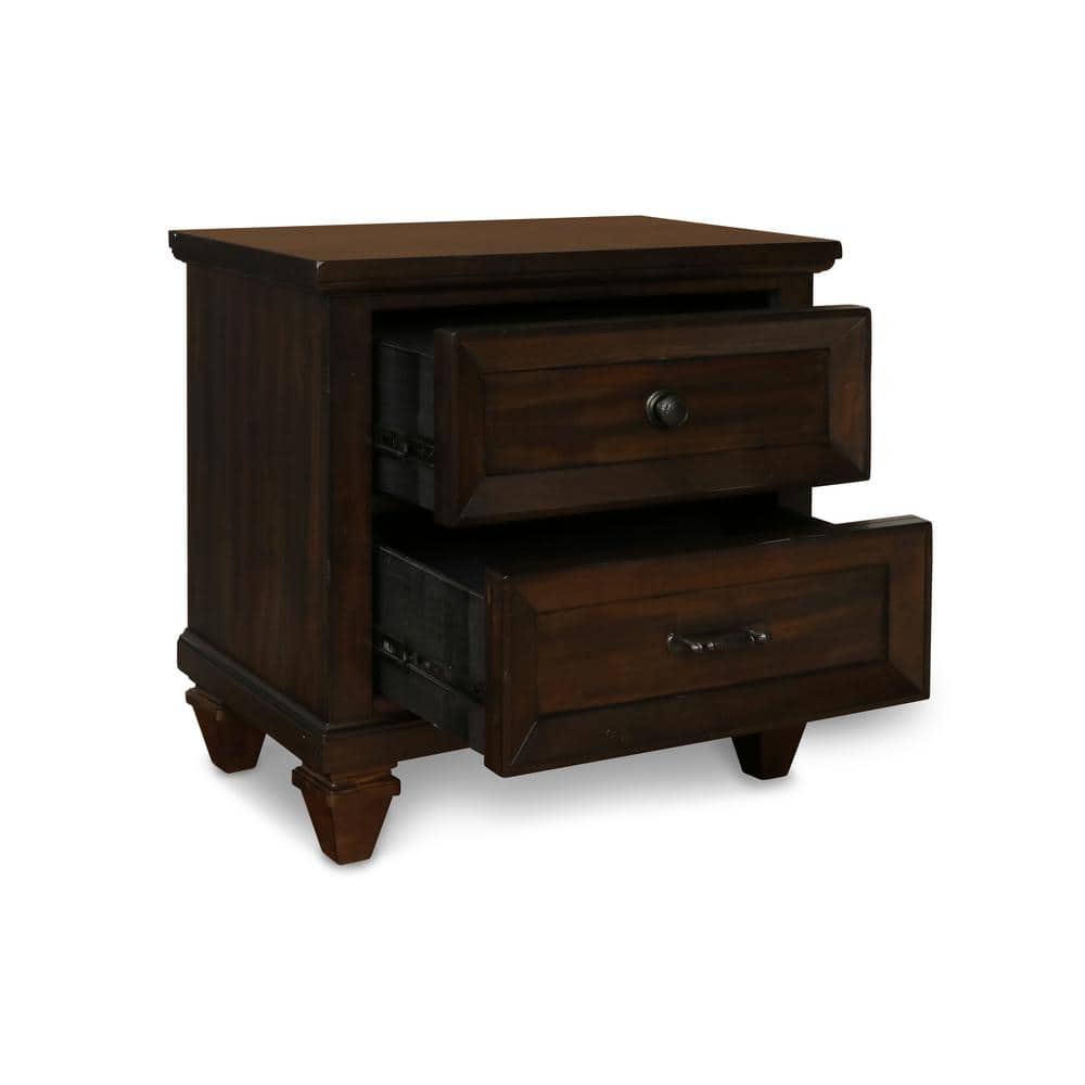 Sevilla Walnut Finish Acacia Wood King Bedroom Set